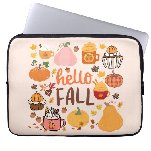 Hallo Fall Pumpkins Laptopschutzhülle (Vorderseite)