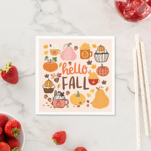 Hallo Fall Pumpkins Serviette (Beispiel)