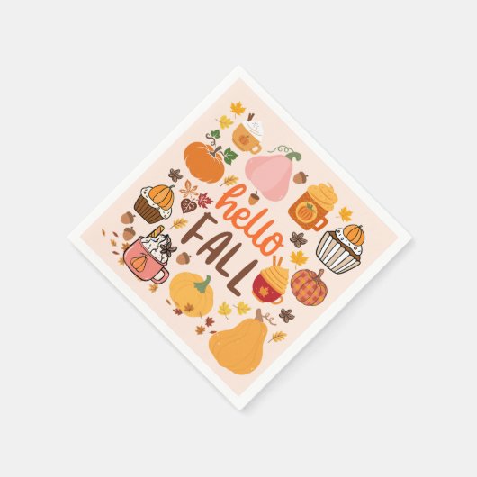 Hallo Fall Pumpkins Serviette (Ecke)