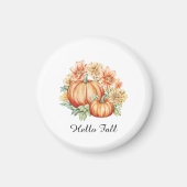 Hallo Fall Pumpkins und Blume Herbstdekor Magnet (Vorne)