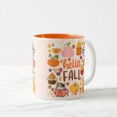 Hallo Fall Pumpkins Zweifarbige Tasse (VorderseiteRechts)