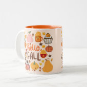 Hallo Fall Pumpkins Zweifarbige Tasse (Vorderseite Links)