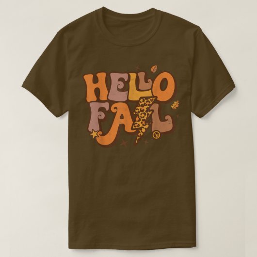 Hallo Fall Retro Fall Yall Blätter Herbstsaison Di T-Shirt (Design vorne)
