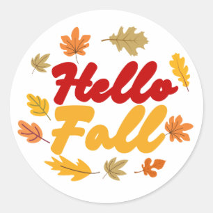 Hallo Fall Runder Aufkleber