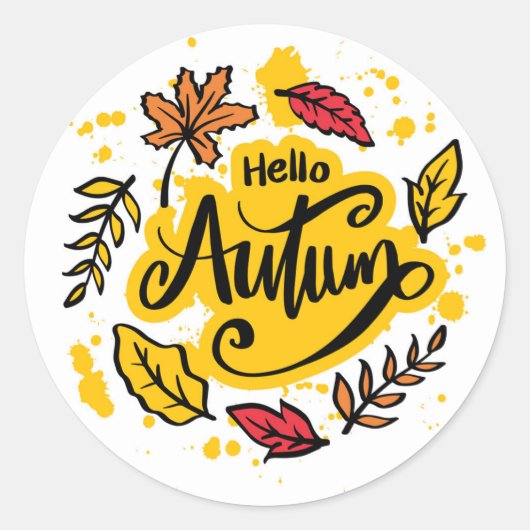 Hallo Fall Runder Aufkleber (Vorderseite)