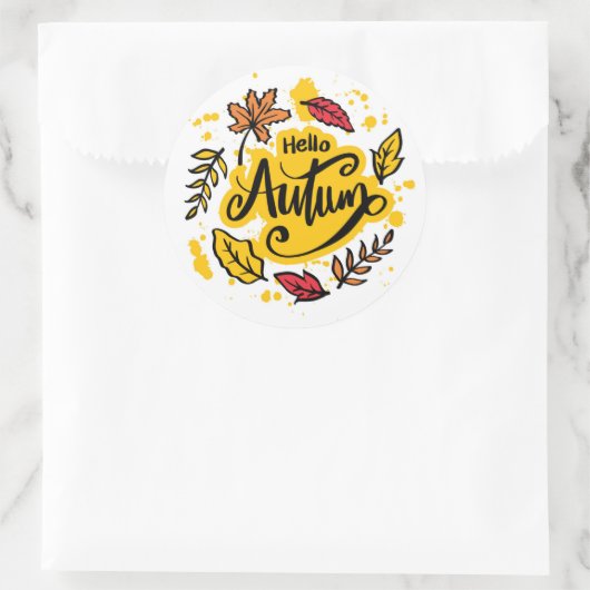 Hallo Fall Runder Aufkleber (Tasche)