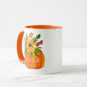 Hallo Fall Sonnenblumen Pumpkin Autumn Rustic Tasse (Vorderseite Links)