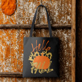 Hallo Fall Stylische Typografie Black Tasche