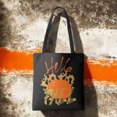 Hallo Fall Stylische Typografie Black Tasche