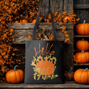 Hallo Fall Stylische Typografie Black Tasche