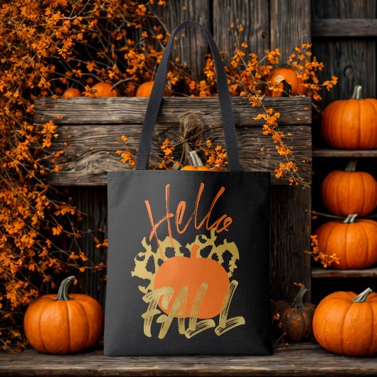 Hallo Fall Stylische Typografie Black Tasche