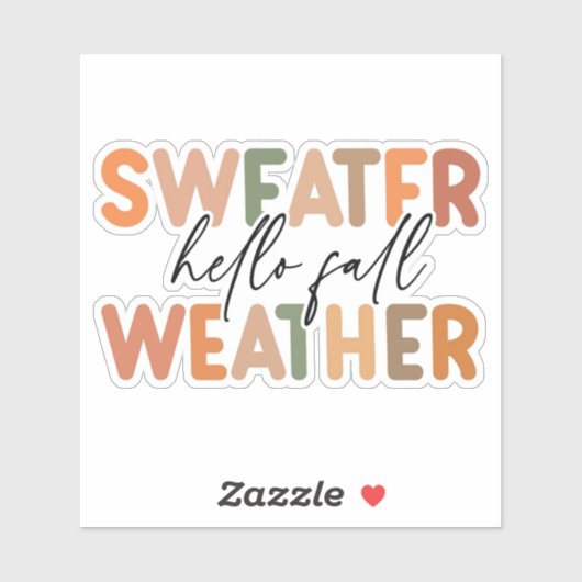 Hallo Fall | Sweater Weather Aufkleber (Blatt)