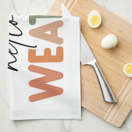 Hallo Fall | Sweater Weather Geschirrtuch (Viertel Falte)