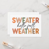 Hallo Fall | Sweater Weather Karte (Vorderseite/Rückseite Beispiel)