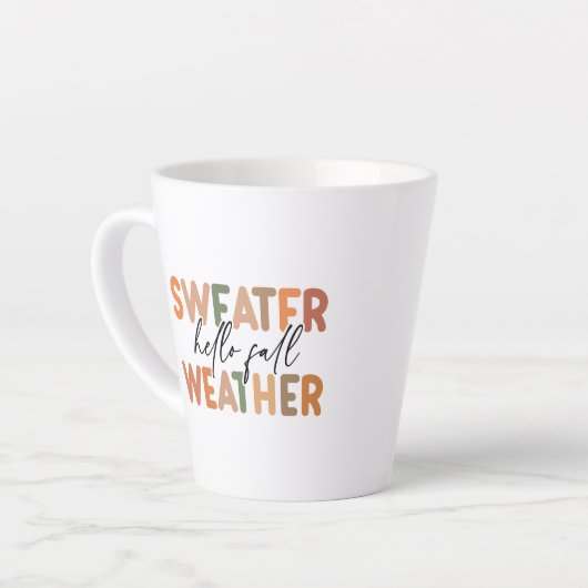 Hallo Fall | Sweater Weather Milchtasse (Linke Ecke)
