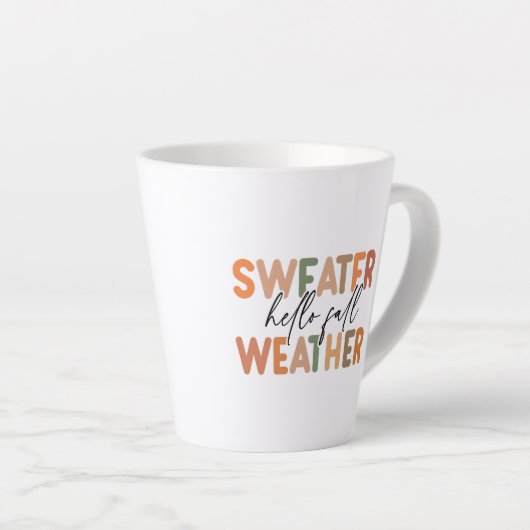 Hallo Fall | Sweater Weather Milchtasse (Rechte Ecke)