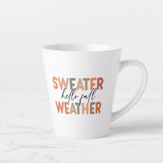 Hallo Fall | Sweater Weather Milchtasse (Rechts)