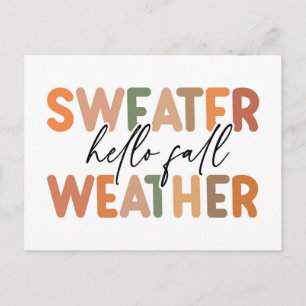 Hallo Fall   Sweater Weather Postkarte