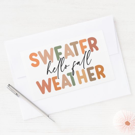 Hallo Fall | Sweater Weather Rechteckiger Aufkleber (Umschlag)