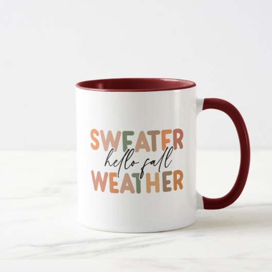 Hallo Fall | Sweater Weather Tasse (Rechts)