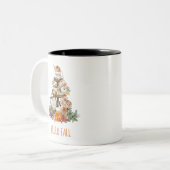 Hallo Fall Tiered Tray Pumpkins Grüne Zweifarbige Tasse (Vorderseite Links)