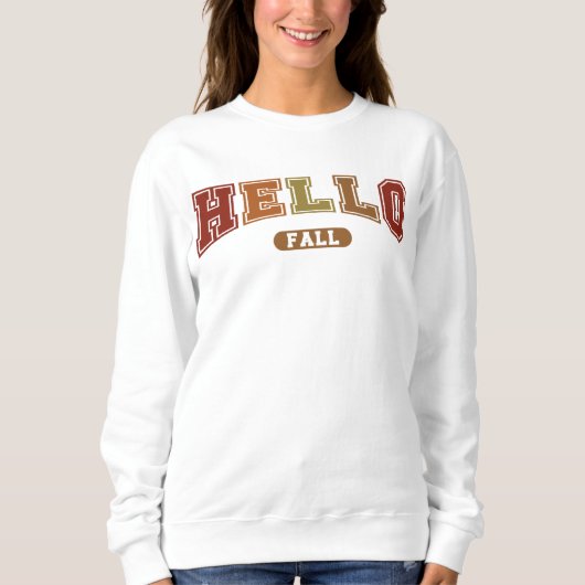 Hallo Fall Trendy Herbst Varsity Sweatshirt (Vorderseite)