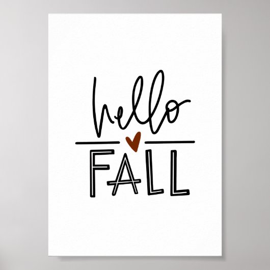 Hallo Fall Typografie Autumn Poster (Vorne)