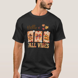 Hallo Fall Vibes Coquette Bow Pumpkin Gewürz Danke T-Shirt