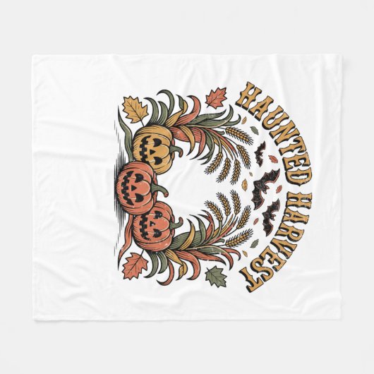 Hallo Fall Vibes Pumpkin Fleecedecke (Vorderseite (Horizontal))