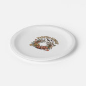 Hallo Fall Vibes Pumpkin Pappteller (Schrägansicht)