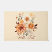 Hallo Fall Wasserfarbe Wildblumen Blätter Herbst Fußmatte (Vorderseite)