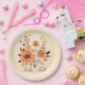 Hallo Fall Wasserfarbe Wildblumen Blätter Herbst Pappteller (Party)