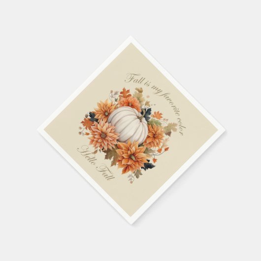 Hallo Fall Wasserfarbe Wildblumen Blätter Herbst Serviette (Ecke)