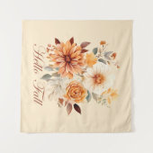 Hallo Fall Wasserfarbe Wildblumen Blätter Herbst Wandteppich (Vorderseite (Horizontal))