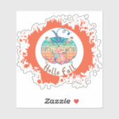 Hallo Fall - Whimsical Pumpkin Design Aufkleber (Blatt)