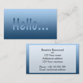 Hallo Farbblau der Steigungs-eine mit Visitenkarte