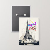Hallo Farbige Paris Button (Vorderseite/Rückseite)