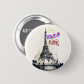 Hallo Farbige Paris Button (Vorne & Hinten)