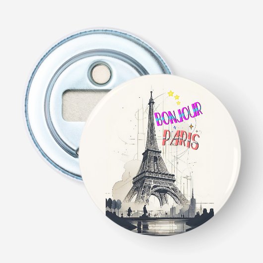 Hallo Farbige Paris Flaschenöffner (Vorderseite)