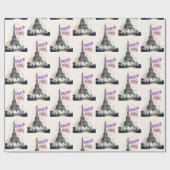 Hallo Farbige Paris Geschenkpapier (Flach)