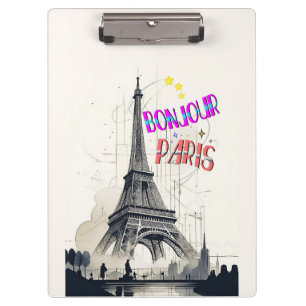 Hallo Farbige Paris Klemmbrett