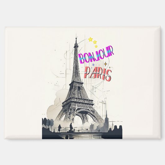 Hallo Farbige Paris Magnet (Vorderseite)