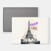 Hallo Farbige Paris Magnet (Vorderseite/Rückseite)