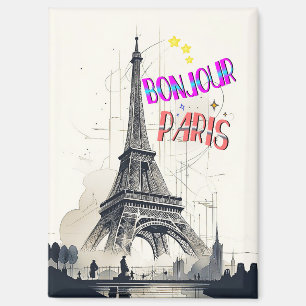 Hallo Farbige Paris Magnet