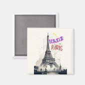 Hallo Farbige Paris Magnet (Vorderseite/Rückseite)