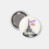 Hallo Farbige Paris Magnet (Vorderseite/Rückseite)