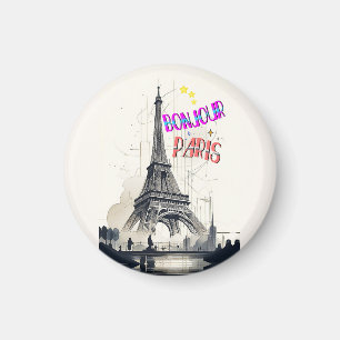 Hallo Farbige Paris Magnet
