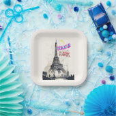 Hallo Farbige Paris Pappteller (Party)