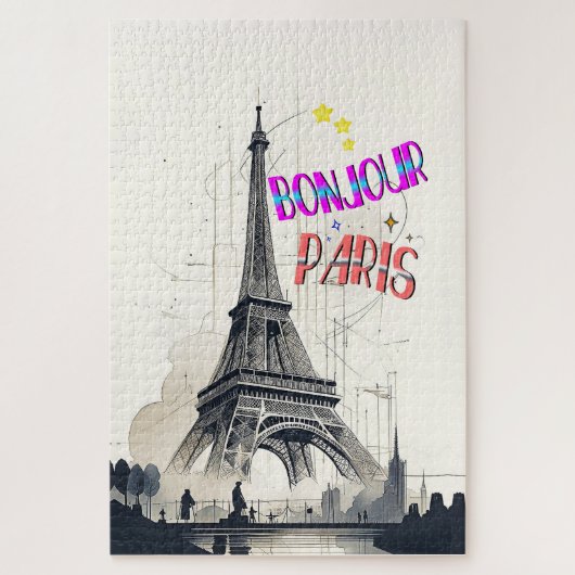 Hallo Farbige Paris Puzzle (Vertikal)