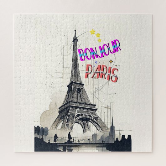 Hallo Farbige Paris Puzzle (Vertikal)